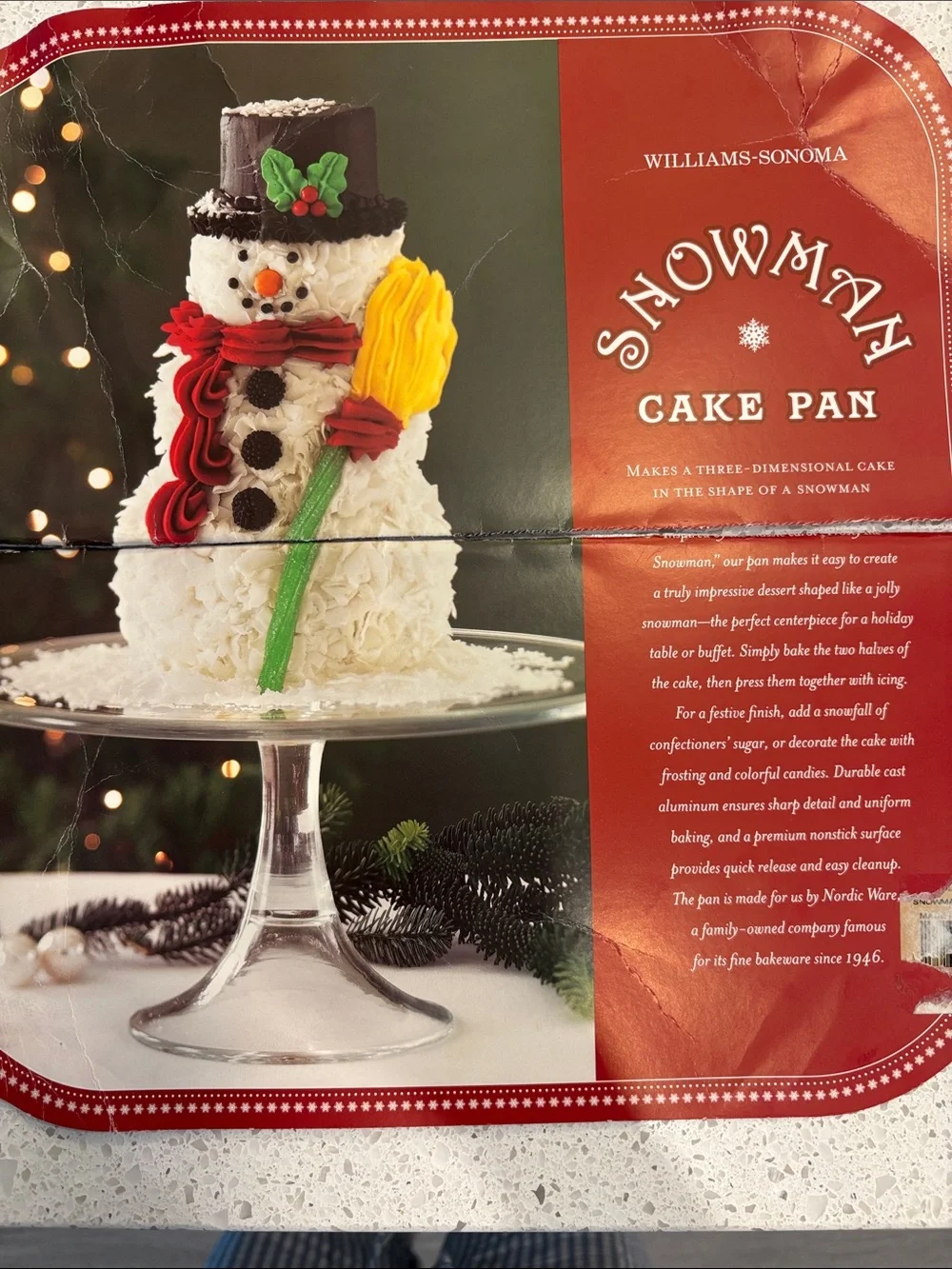 Nordic Ware Snowman Cake Pan - 2-Section Mold never used